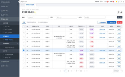 화학물질 조회/등록(MSDS) 화면